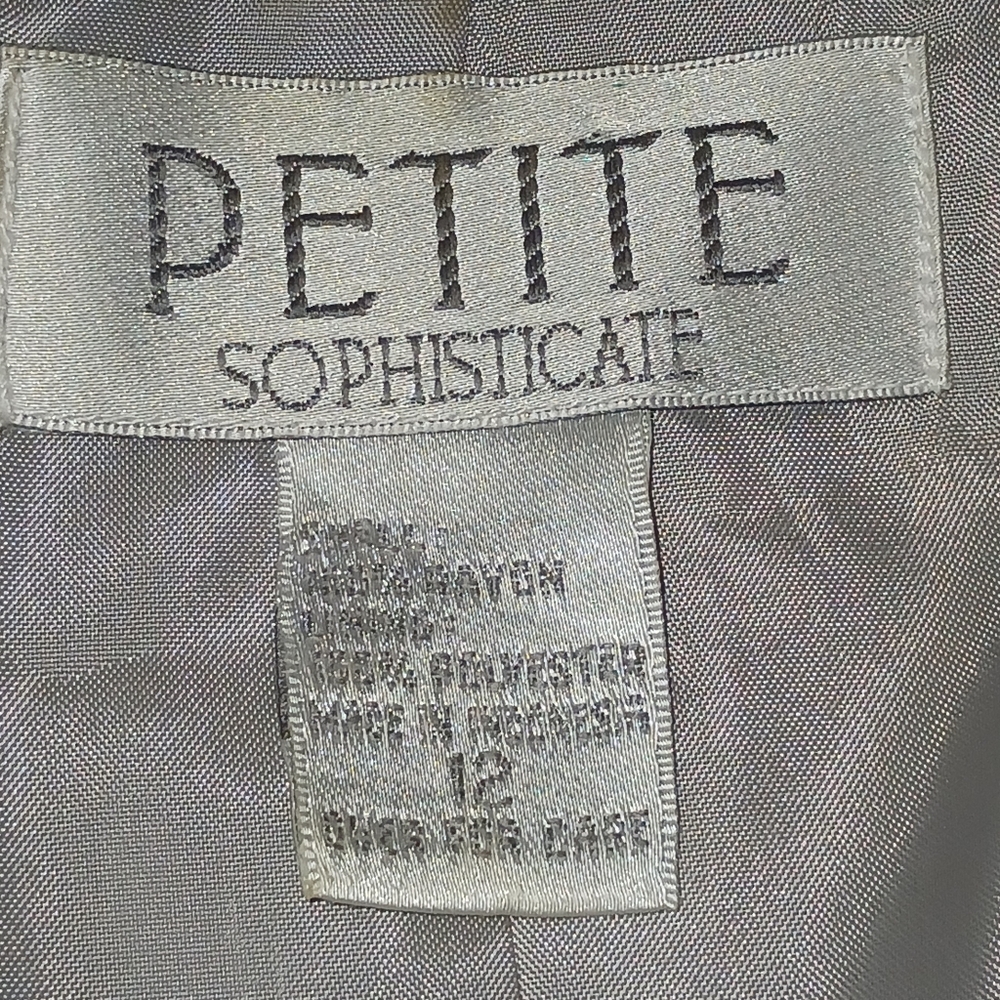 PETITE SOPHISTICATE 2 Piece Gray Long Sleeve Collared Suit Women's Size 12 - Picture 13 of 16